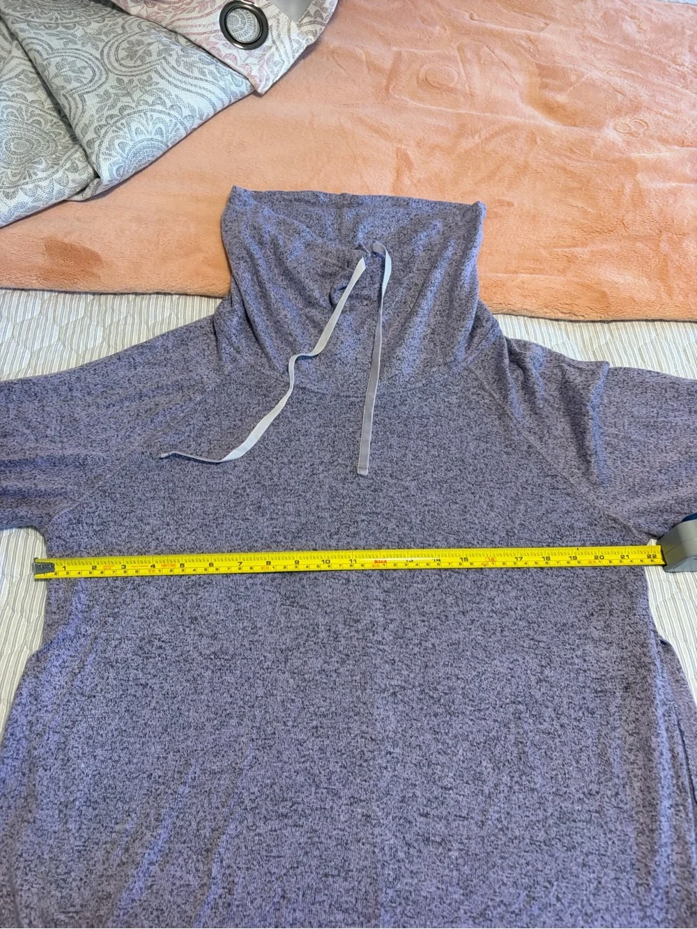 Soft Cowl Neck Pullover Sweater - Heather Lavender sleep wear loungewear size xl